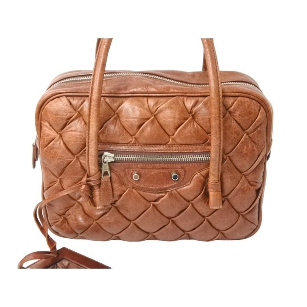 BALENCIAGA Matelasse Sienna Quilted Handbag Brown Goatskin - Picture 2 of 8